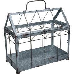 Esschert Design Greenhouse with Lockable Lid Medium 36 x 19 x 32.7 cm Iron/Glass with Carry Handle and Sturdy Feet