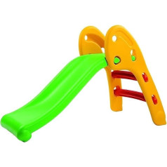 Sport1 Children's Slide 3 Steps with Injection Moulded and Bubbles, Garden Slide for Children 1-3 Years, Super Durable, Plastic Slide 110 x 54 x 70 cm, Green/Yellow, Max. 25 kg
