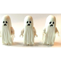 3 x Lego mini figure ghost / ghost (glow-in-the-dark).