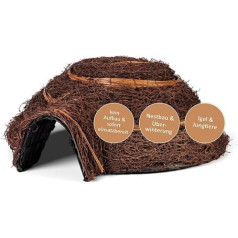 CULT at home Hedgehog House Hedgehog Igloo Rattan Dome - Approx. 52 x 54 x 22 cm - Hedgehog Hotel Hedgehog Basket Hedgehog Sleeping House and Garden Decoration - Fully Assembled - No Assembly Kit