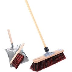 BawiTec Outdoor Dustpan and Brush Set Arengamix Broom with hand brush and dustpan set for Garden Outdoor Broom