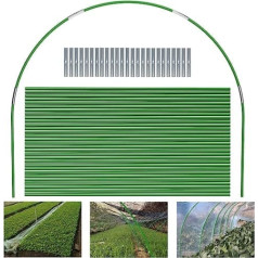 GGOUPTY siltumnīcas stīpas 6 komplekti ar 7 pēdām zaļi noņemami siltumnīcas gredzeni augu pārsegam Polituneļa loka plastmasas stikla šķiedras augu tuneļa arkas dārza audumiem dārza mietiem