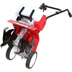 OUKANING 1.45KW 52CC Cultivator Petrol Field Tiller 2-Stroke Engine Hoe Garden Tiller Round Tiller Ground Hoe Cultivator Working Width: 30 cm, Plough Depth: 8-10 cm