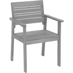 Greemotion Maui 128645 Garden Chair with Armrests Wood Grey 6.7 x 5.8 x 1.2 cm