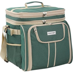 Anndora Picnic Bag Cooler Bag with Accessories, 29 Pieces, Choice of Colours, Green