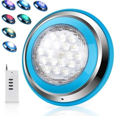 Roleadro Pool Lighting LED Underwater with Remote Control, Par56 LED Underwater Light, 12 V AC/DC IP68 Waterproof Pool Headlight Alternating Multi Colour