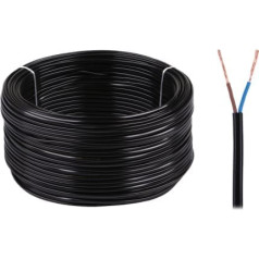 Elektrokabel Elektrības kabelis OMYp 2x0,5 300 / 300V melns