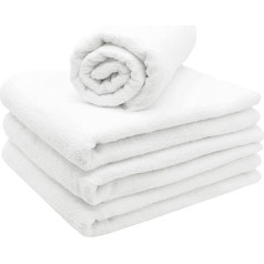 ZOLLNER Set of 4 Sauna Towels Cotton Blend 70 x 180 cm White