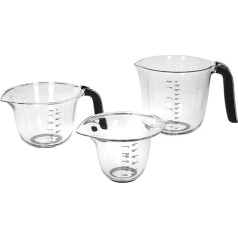 KitchenAid komplekts ar 3 mērkrūzēm, mazgājams trauku mazgājamajā mašīnā - lielas 4 tases (1 litrs), 2 tases (500 ml) un 1 tase (250 ml) - melna