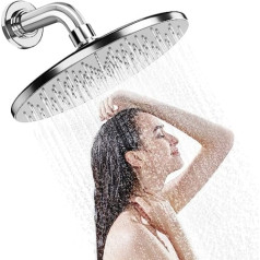 AviKey Rain Shower Head Rain Shower Head Rain Shower Head with Anti-Limescale Nozzles Shower Head Rain Shower Round Built-in Shower Heads Bathroom Head Large Overhead Shower 9 Inch Chrome Polished