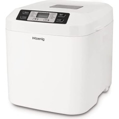 H.Koenig BAKE320 Bread Maker, 12 Programmes, 2 Bread Sizes, Gluten-Free Program, Brioche, Jam, Start Time Delay and Keep Warm Function, LCD Display, 550 Watt