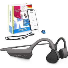 ARTZT neuro Bone Sound Headphones Wireless with Microphone Open Ear Headset - SoundVibe - Aizsardzība pret ūdeni un putekļiem - Sporta austiņas Sporta Brīvā laika pavadīšanai Neiroatlētika 13 x 11 x 4,5 cm, pelēka