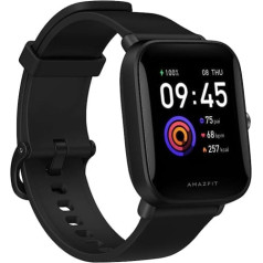 Amazfit Bip 3 viedpulkstenis ar 1,69 collu lielizmēra displeju, 50 Zifferblättern, 60 Sportmodi, 5 ATM wasserdicht, 14 Tage Akkulaufzeit, Fitnessuhr ar Herzfrequenz- und SpO2-Monitor für Herren Damen