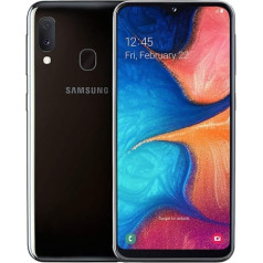 Samsung Galaxy A20e viedtālrunis (14,7 cm (5,8 collas) 32 GB iekšējā atmiņa, 3 GB RAM, divas SIM kartes, zils) — vācu versija, melns