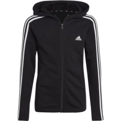 Džemperis Adidas Essentials 3 Stripes Full-Zip Hoodie meitenēm IC3634 / melns / 152 cm