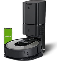 iRobot Roomba i7+ (i7556) robotu putekļsūcējs, automātiska sūkšanas stacija, inteliģenta telpas ierakstīšana, grafiks tīrīšana, 2 birstes ar vairākām apakšām, WLAN putekļu sūcējs, robots, lietotņu vadība, ideāli piemērots mājdzīvn