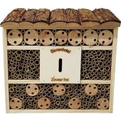 Dehner Natura Andrena Insect Hotel Approx. 29.5 x 9.5 x 28.5 cm, Pine, Fir Wood, Bamboo, Plywood, Natural