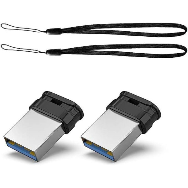 USB zibatmiņas zibatmiņa Mini 32 GB 2 pack, Vansuny USB Small Mini 32 GB 3.0, Memory Stick 32 GB ārējais zibatmiņas disks Ātrgaitas atmiņas karte (melna)