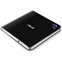 ASUS SBW-06D5H-U BDXL ārējais īpaši plāns Blu-ray un MDisc rakstītājs (USB 3.1, USB-C, 2 kabeļi) melns