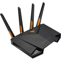 ASUS TUF Gaming AX3000 V2 divu joslu WiFi spēļu maršrutētājs (WiFi 6, līdz 3000 Mbit/s, mobilās spēles režīms, 2,5 Gbit/s ports, AiMesh, AiProtection Pro)