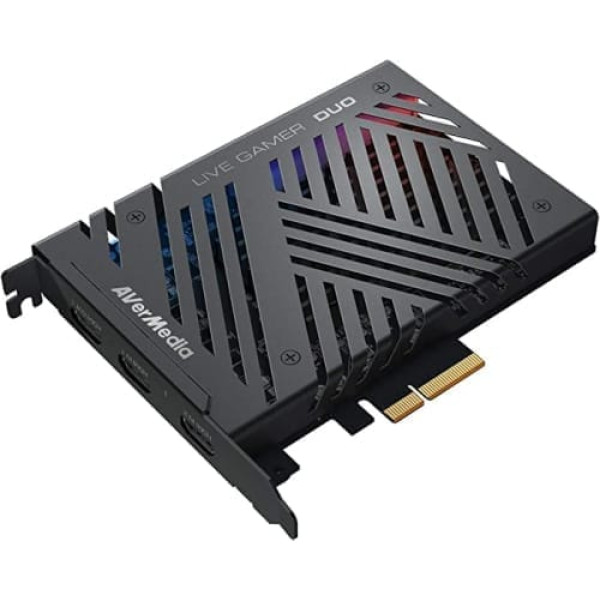 AVerMedia Live Gamer Duo GC570D, 4Kp60 HDR caurlaide, 1080p60 kameras ierakstīšana un tiešraides straumēšana, PCI-E, Xbox One Series X, PS4, PS5 un personālajam datoram