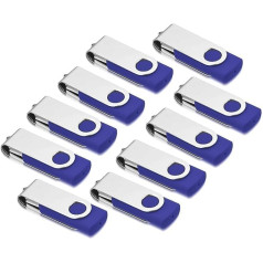 USB zibatmiņas kartes, 8 GB, 10 gb., AreTop USB 2.0 8 GB, 360 grādu USB atmiņas zibatmiņa, liela ātruma datu atmiņa (zila)