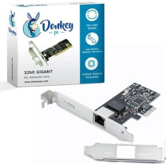 Donkey PC — 1 GB GIGABIT PCI Express tīkla karte līdz 1000 Mb/s ar Realtek RTL8111C augstas veiktspējas mikroshēmojumu un zema profila kronšteinu