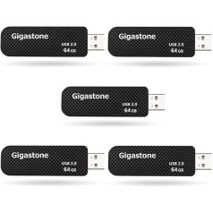 Gigastone V30 64GB 5pcs USB 2.0 Flash Drive, Retractable PC Key for MacBook Laptop, Windows Mac Linux Compatible, USB Flash Drive Memory Stick, Rotation Memory Stick, Fashion Style