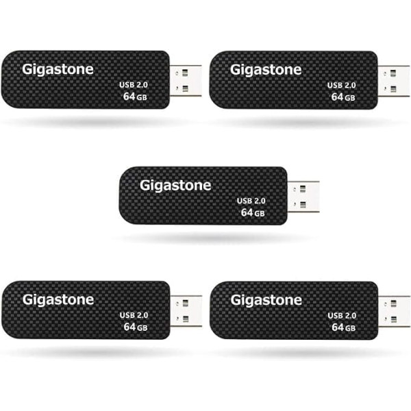 Gigastone V30 64GB 5pcs USB 2.0 Flash Drive, Retractable PC Key for MacBook Laptop, Windows Mac Linux Compatible, USB Flash Drive Memory Stick, Rotation Memory Stick, Fashion Style