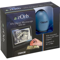 Carson MM-480b zOrb USB digitālais mikroskops ar foto un video funkciju, ideāli piemērots skolai, pētniecībai, atpūtai