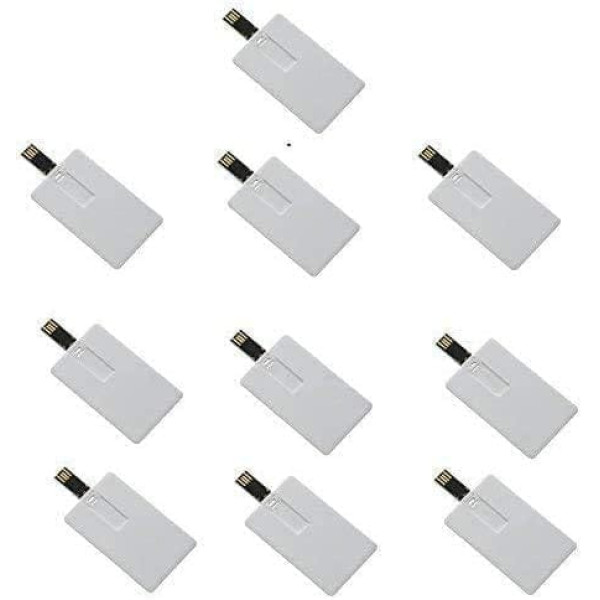 10 x 8GB USB Flash Drive Memory Stick Credit Card Design White 16GB