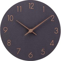 ACCSHINE MDF Holz Wanduhr Ohne TickgeräUsche Lautlos Modern 30cm Quarz Groß Batterie Betriebene Wanduhr Einfach zu Lesen für Zimmer Zuhause KüChe Schlafzimmer BüRo Schule (Schwarz)