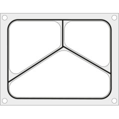 Paklāja matrica Duni DF10 metināšanas iekārtai 227x178 mm trīskāršajai paplātei - Hendi 805824