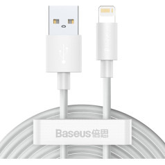 2x USB kabelis Iphone Zibens ātra uzlāde Barošanas piegāde 1,5 m balts