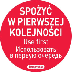 Vispirms jāēd pārtikas drošības uzlīmes PL RU EN 500 gab.Hendi 850152