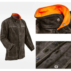Прочная защитная кожаная куртка для сварки, размер L