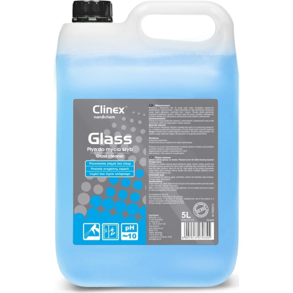 Profesionāls šķidrums stikla spoguļu tīrīšanai bez svītrām un traipiem CLINEX Glass 5L