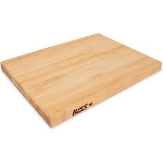 Boos Block Pro Chef Series – nordamerikanisches Ahorn-Hartholz – Massivholz-Schneidebrett – Hackblock – Profi-Schneidebrett – lebensmittelecht – 51 x 38 x 4 cm