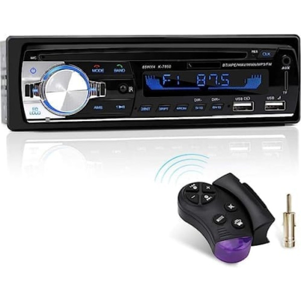 Automašīnas radio ar Bluetooth brīvroku komplektu un stūres tālvadības pulti, 1 DIN automašīnas radio MP3 atskaņotājs/fm radio, 2 USB porti mūzikas atskaņošanai un uzlādēšanai