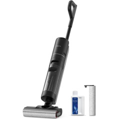 Dreame H12 Pro Wet Dry Vacuum Cleaner Wireless Edge Cleaning Brush, Self-Cleaning Function, Dirt Detection, LED Display, Running Time up to 35 min, 900 ml Water Tank for Hard Floors, Pet Hair, HHR25A, Black