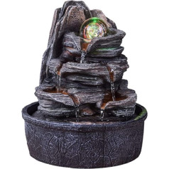 Luberon Zen'Light Indoor Fountain, Waterfall, Natural Stairs, Stone Effect, Colourful, Gift Idea, Interior Decoration in Movement - Table Fountain Zen Relaxing Lucky Charm Height 25 cm