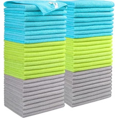 AIDEA Microfibre Cleaning Cloths, Pack of 50, Microfibre Cloths, Dish Towels, Cleaning Cloths, Window Cloths, Soft, Very Absorbent, Lint-Free, Streak-Free, for Home, Kitchen, Car, 30 x 40 cm