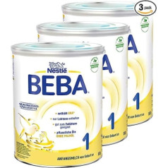 Nestlé BEBA 1 Anfangsmilch, Anfangsnahrung von Geburt an, 3er Pack (3 x 800 g)