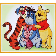 Vervaco 5413480782758 Disney Winnie & Friends Diamonds Painting, akrils, daudzkrāsains, apm. 47 x 42 cm