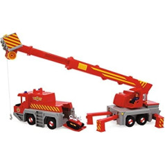 Simba 109252517 Fireman Sam Toy Crane (50 cm) 2-in-1 Rescue Vehicle (Car & Crane) for Children from 3 Years with Winch, Figure, Light & Sound (Including Batteries)