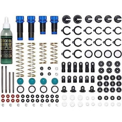 TAMIYA 54993 TT-02B/DF-03 alumīnija eļļas amortizatoru komplekts (2+2) rezerves daļas modeļa izgatavošanas piederumi RC transportlīdzekļiem/tālvadības pults automašīnai, daudzkrāsains