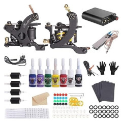 Hawink Complete Tattoo Kit for Beginners 2 Pro Tattoo Machine Kit Tattoo Power Supply 7 Tattoo Ink Set Tattoo Accessories TK-HW2007