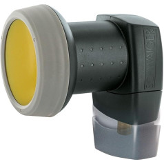 Schwaiger 714371 Digital Premium Quad LNB (Charcoal) for Two Participants with Sun Protect and Pull-Out Weather Protection, Gold-Plated Connectors for the Highest Quality (Full HD, 3D, Ultra HD / 4K)