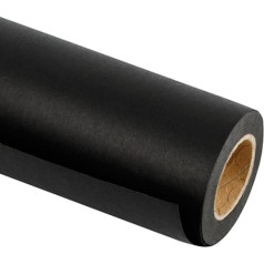 RUSPEPA Black Kraft Paper - Natural Recycled Paper, Kraft Paper Roll Ideal for Crafts, Art, Small Gift Wrapping, Packaging, Mail, Shipping and Parcels - 122 cm x 30 m