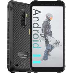 Ulefone Armor X8 (2022) 4G viedtālrunis bez līguma, 4GB RAM + 64GB ROM, 13MP + 8MP kamera, 5,7 collu FHD+, Android 11 IP68 āra mobilais tālrunis, 5080 mAh, NFC zemūdens režīma slēdzis melns